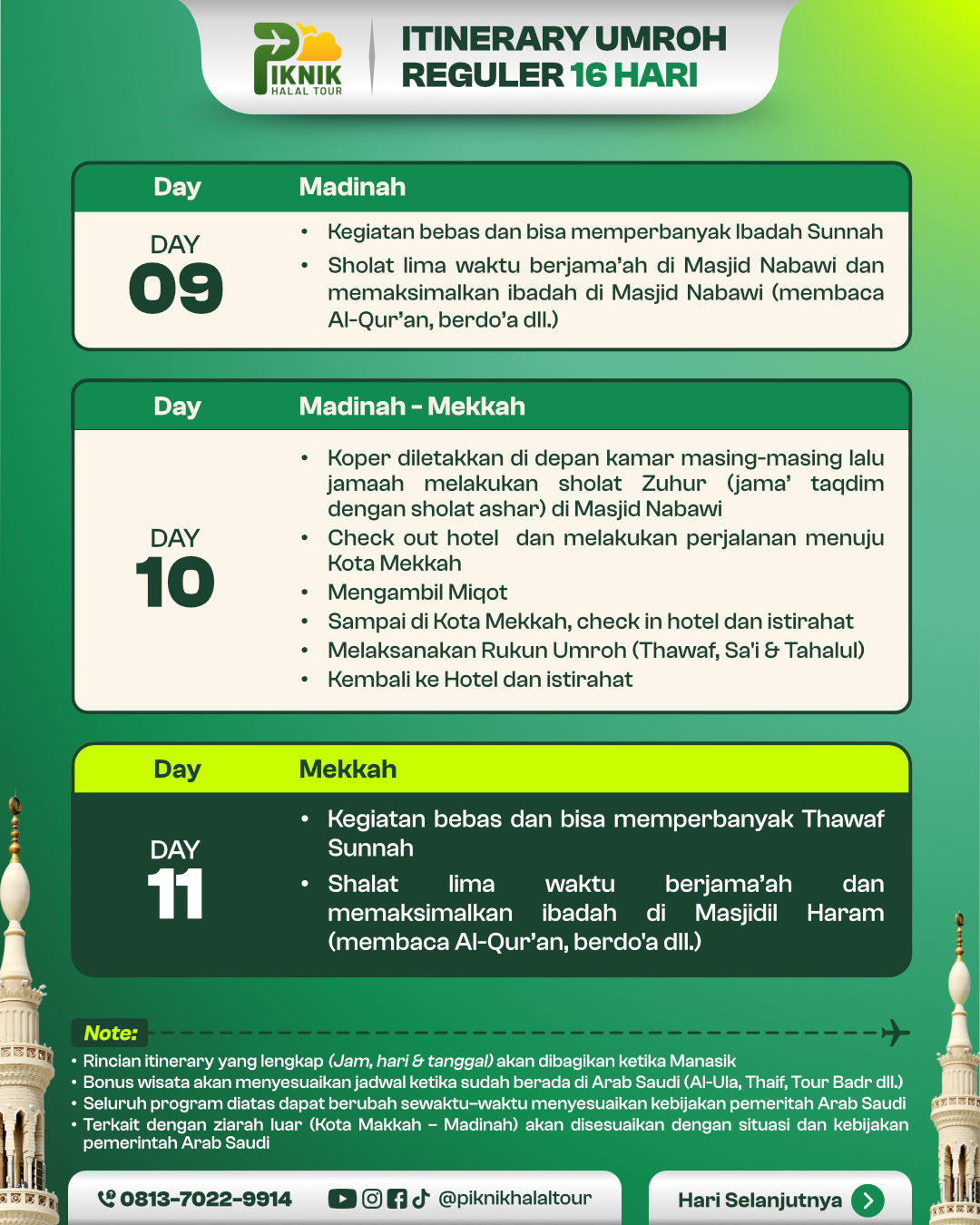 Itinerary 16 Hari - Itinerary
