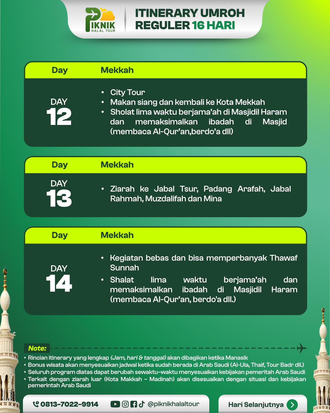 Itinerary 16 Hari - Itinerary